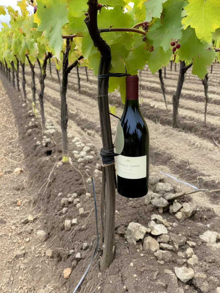 Un vigneron travaillant sa vigne à la main